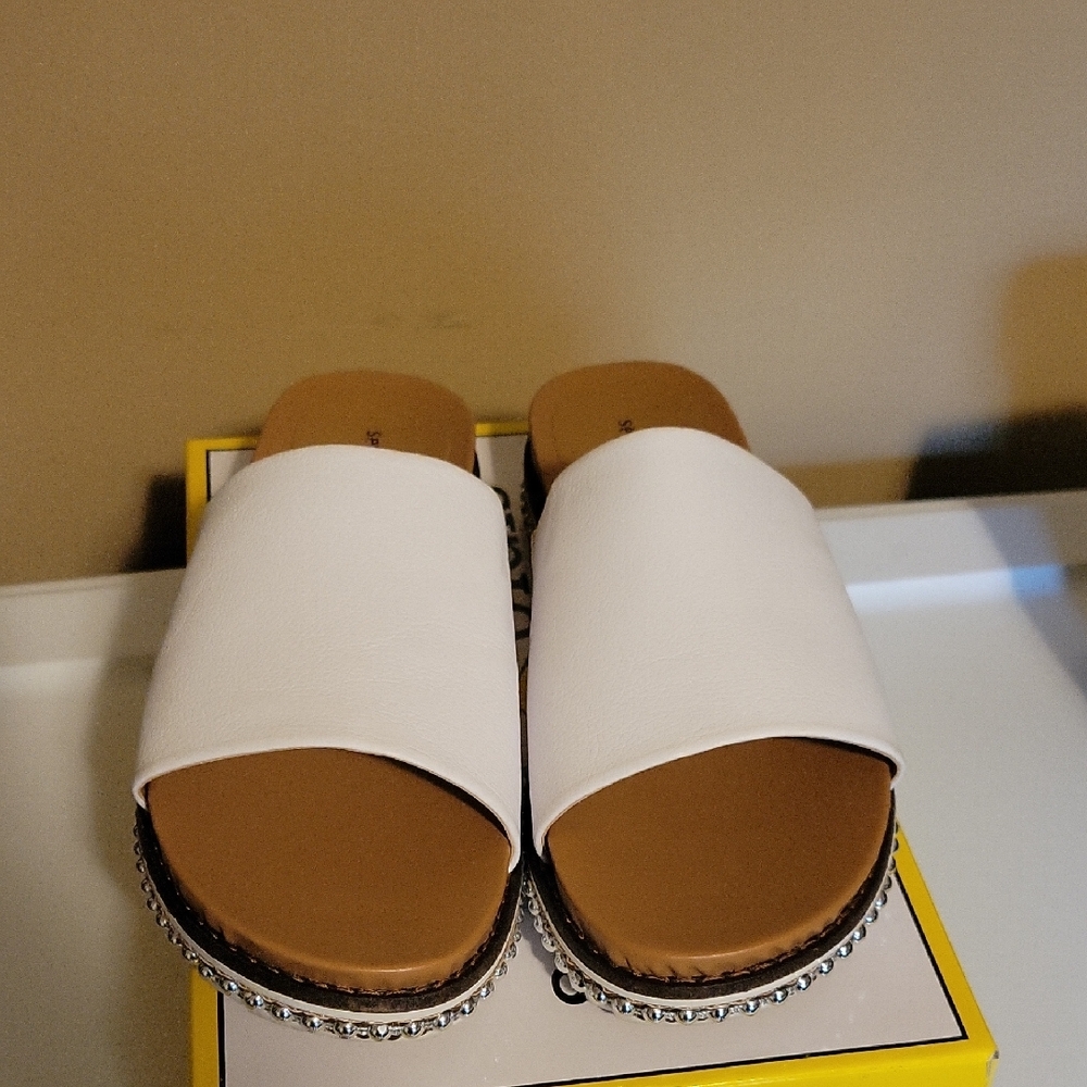 White Studded Platform Sandal Size 9